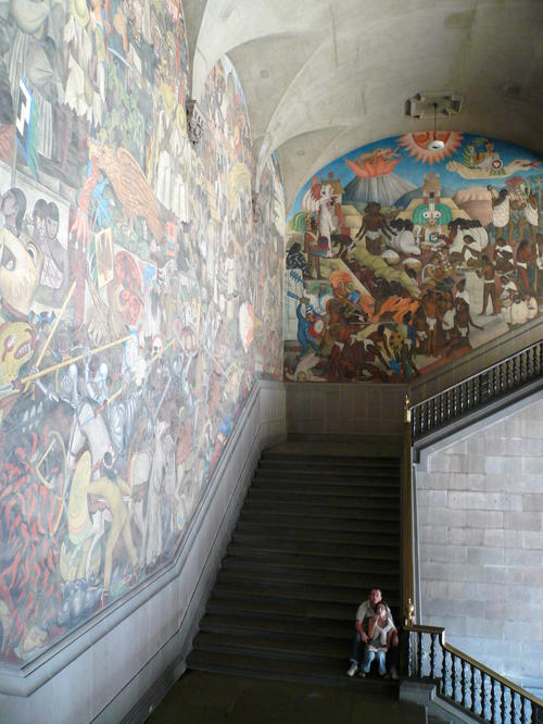 Wandmalereien im Palacio Nacional in Mexiko D.F.