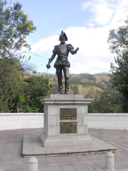 Orellana Statue in Guápulo, vor den Toren Quitos