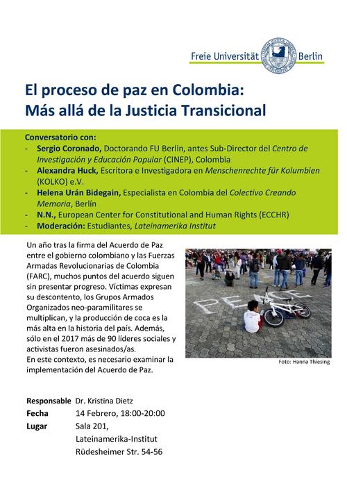 Plakat TJ in Kolumbien