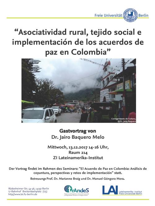 Poster Gastvortrag Dr. Jairo Baquero