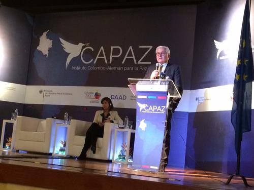 Ceremonia de apertura del Instituto CAPAZ en Bogotá con el ministro de Asuntos Exteriores de Alemania: Steinmeier