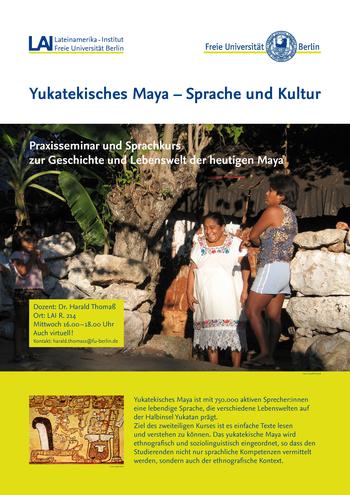 Bewerbung des Sprachkurses "Yukatekisches Maya" im Wintersemester 2021/22