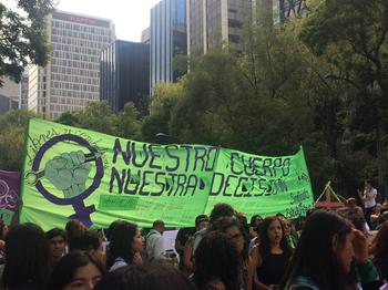 Feministische Demonstration in Mexiko-Stadt im August 2018