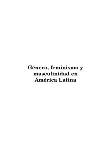 Género, feminismo y masculinidad