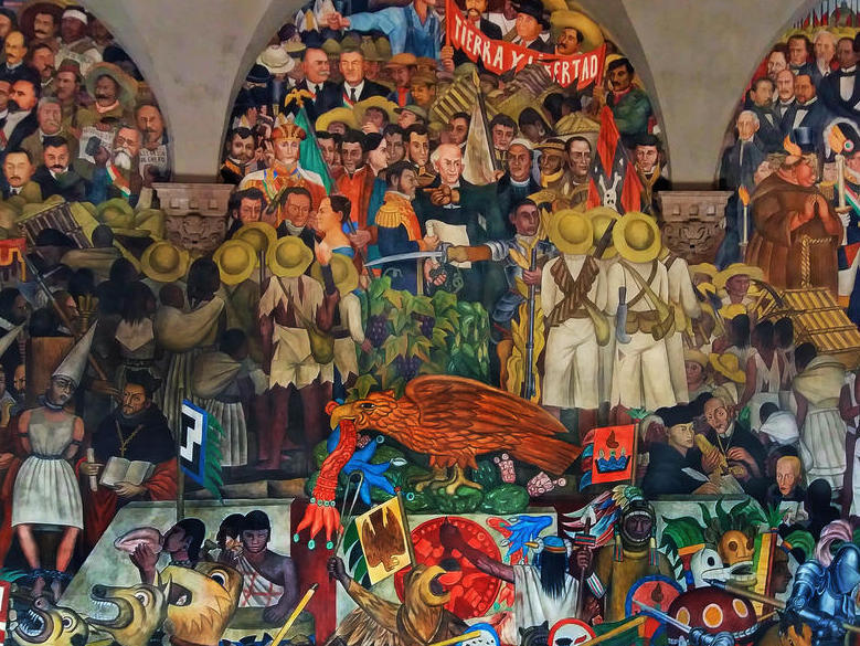 Die Geschichte Mexikos aus der Sicht des Muralisten Diego Rivera (Palacio Nacional, Mexiko, 1929)