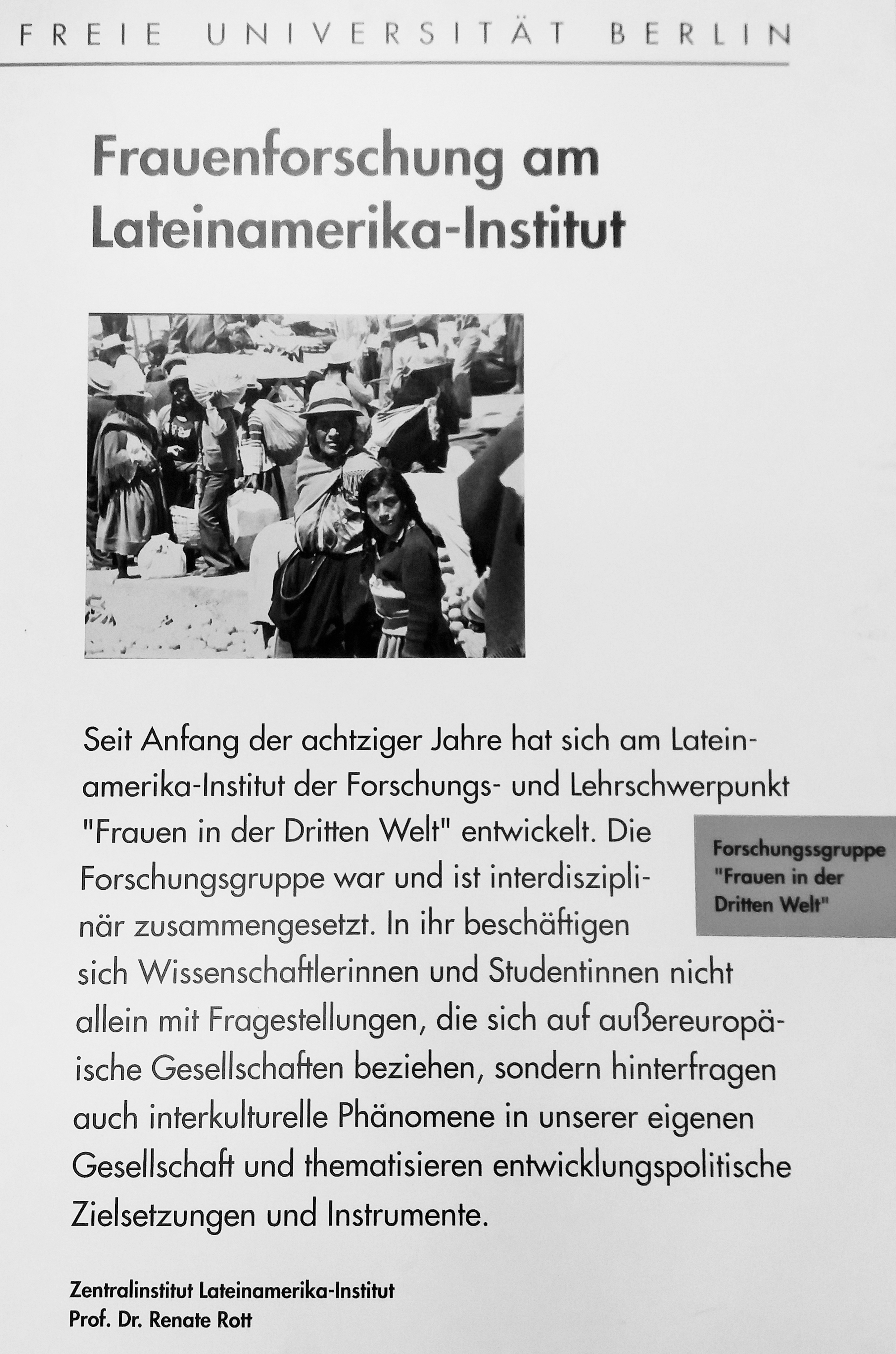 Seit gut vier Jahrzehnten betreiben Mitglieder des Instituts Frauenforschung bzw. Gender Studies stets unter Berücksichtigung transregionaler Fragestellungen.