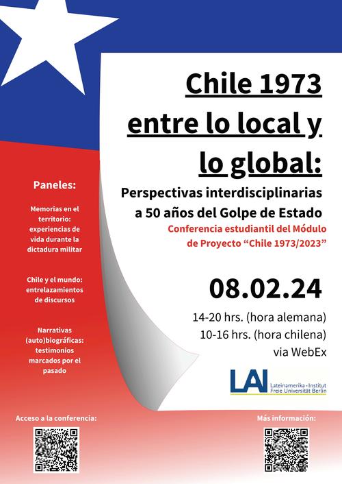 Conferencia de estudiantes "Chile 1973 entre lo local y lo global: Perspectivas interdisciplinarias a 50 años del Golpe de Estado" (08.02.2024)