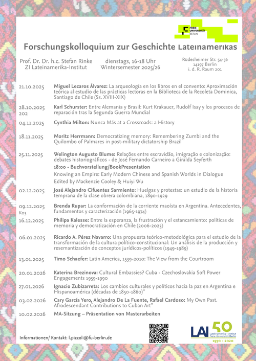 Plakat_Colloquium_Geschichte Lateinamerikas_WiSe 2025-26