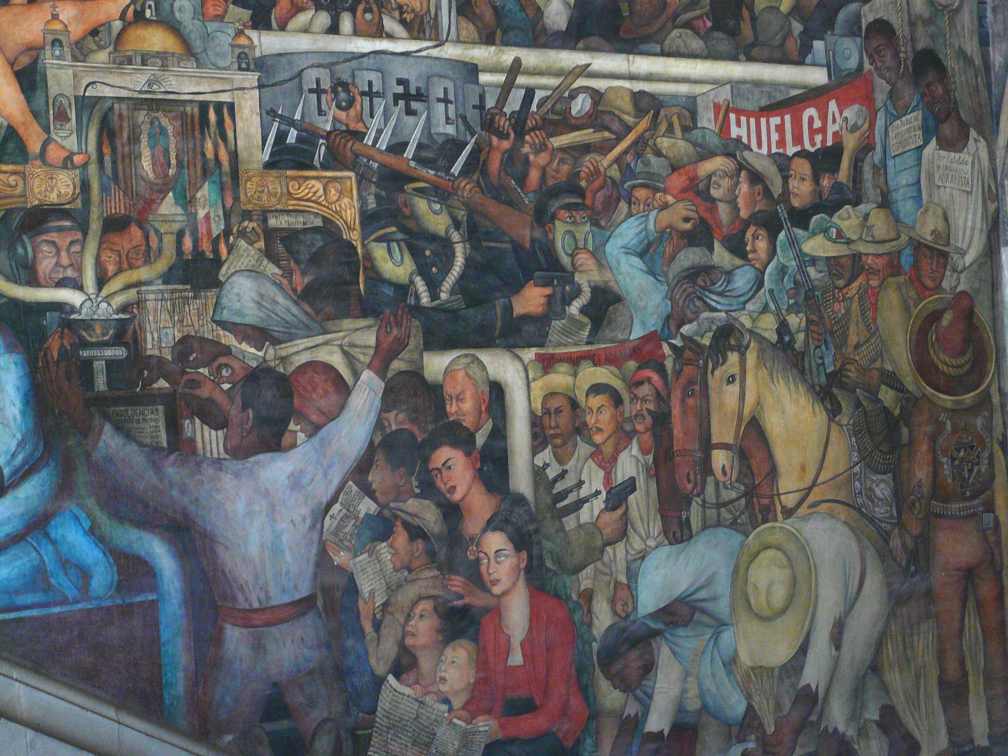 Mexikanische Revolution. Diego Rivera, Wandmalerei im Nationalpalast von Mexiko Stadt, aus der Serie: México de hoy y manana, 1934