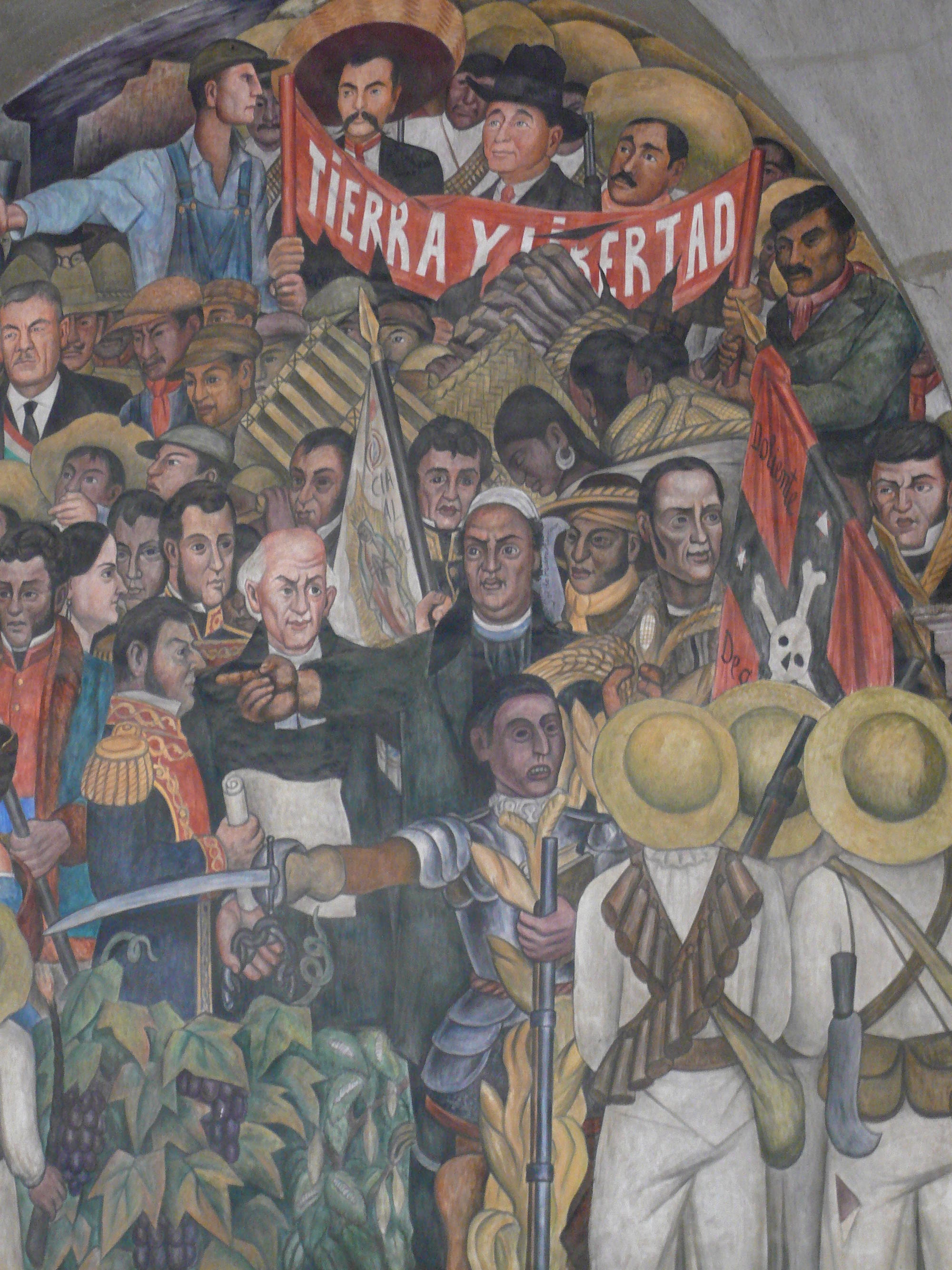 Unabhängigkeit und Postrevolutionäre Zeit. Diego Rivera, Nationalpalast Mexiko Stadt