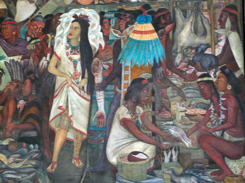 Malinche auf dem Markt von Tenochtitlan