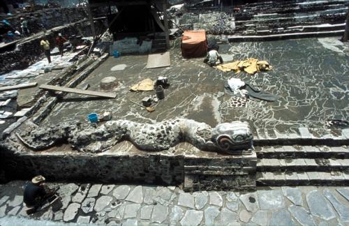 Tenochtitlán, Templo Mayor, Rekonstruktionsarbeiten 1981 (Müller de Gámez, privat)