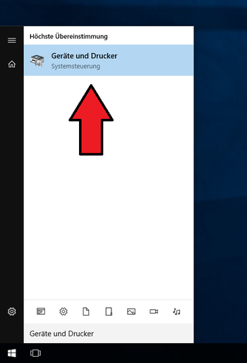 Geräte und Drucker im Startmenü