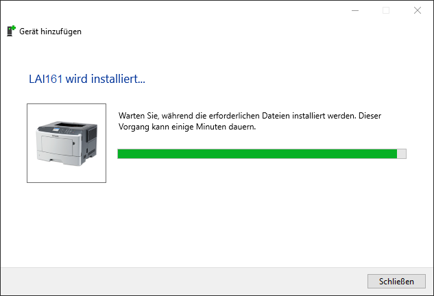 Abbildung 4 - Drucker wird installiert
