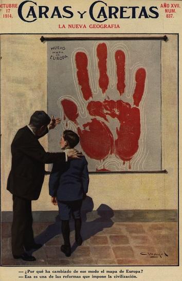 Mayol, Manuel: „La nueva geografía“, in: Caras y Cartes 837, Buenos Aires 17.10.1914, S. 1  © Ibero-Amerikanisches Institut