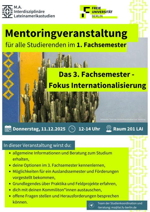 Veranstaltung "Das 3. Fachsemester - Fokus Internationalisierung" am 11.12.2025