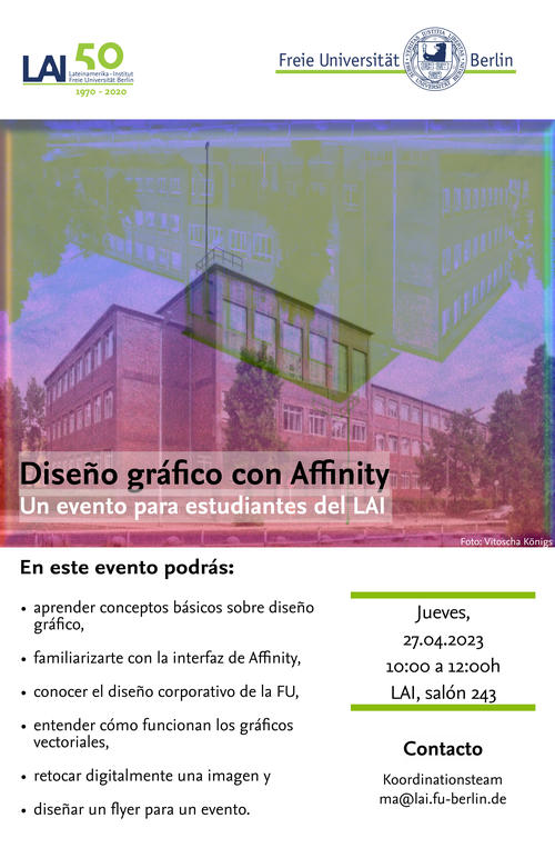 Evento de tutoría interactivo „Diseño gráfico con Affinity: primeros pasos“ el 27.04.2023