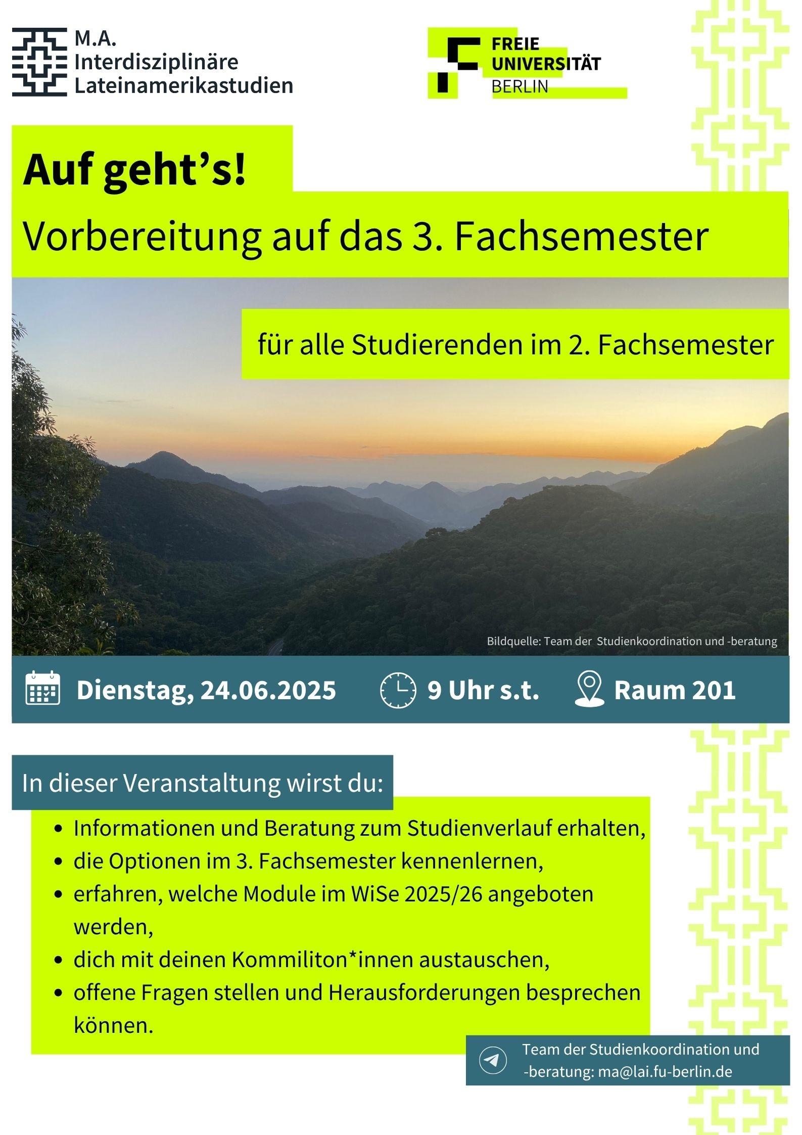 Veranstaltung „Auf geht's! Vorbereitung auf das 3. Fachsemester“ am 24.06.2025