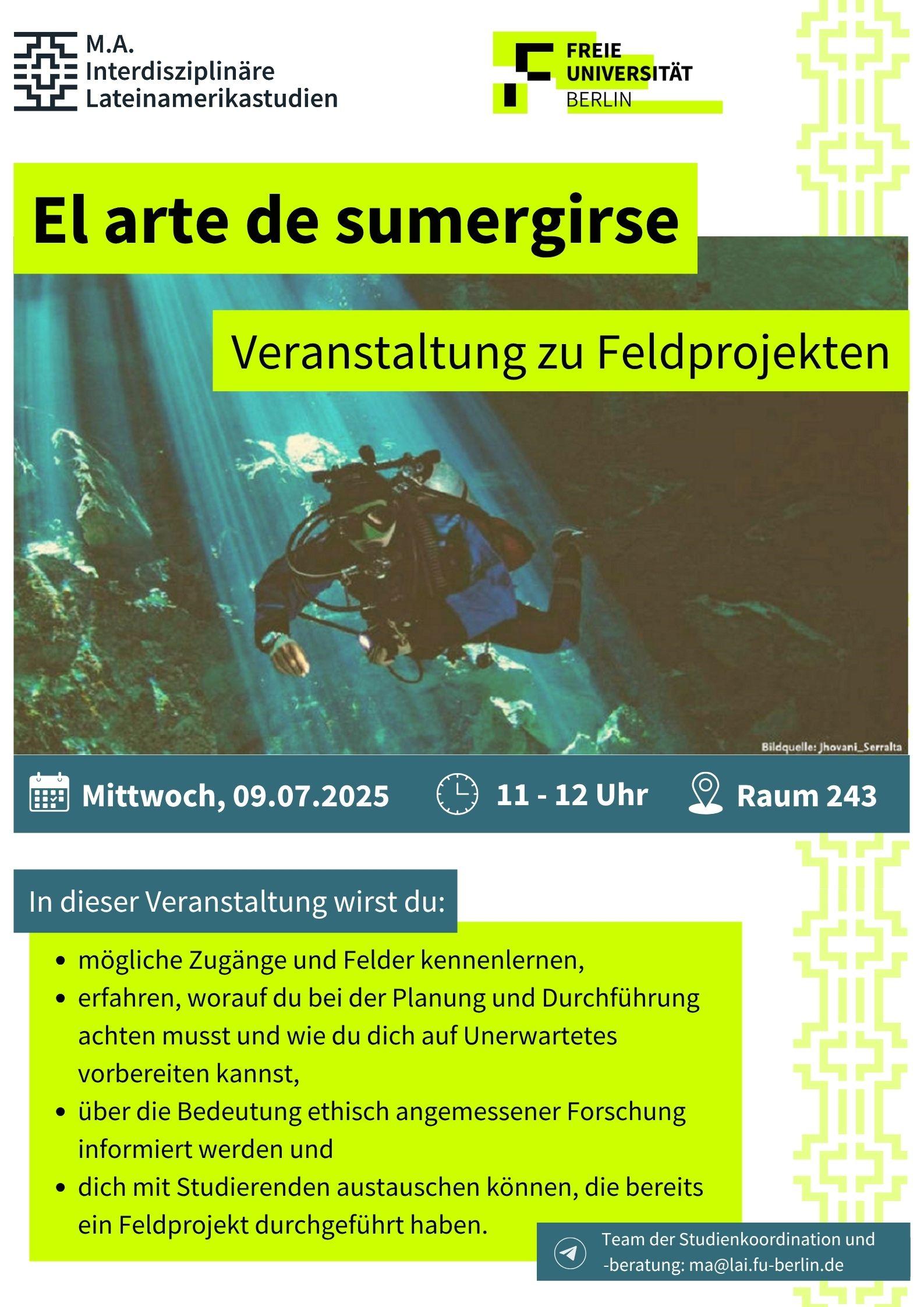 Veranstaltung "El arte de sumergirse – Veranstaltung zu Feldprojekten" am 09.07.2025