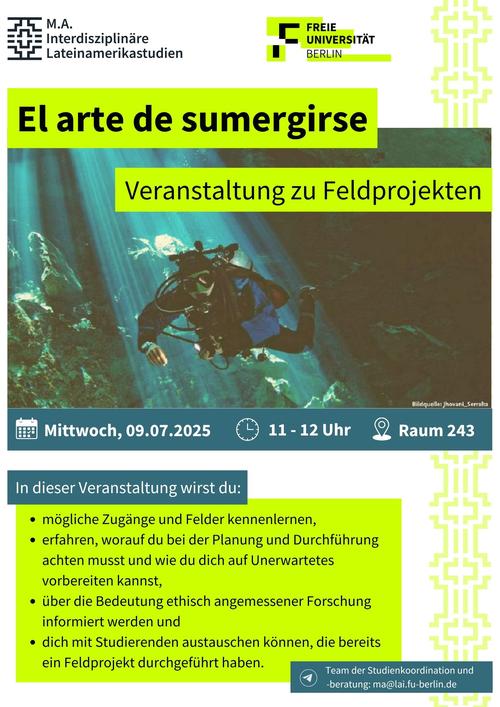 Veranstaltung "El arte de sumergirse – Veranstaltung zu Feldprojekten" am 09.07.2025