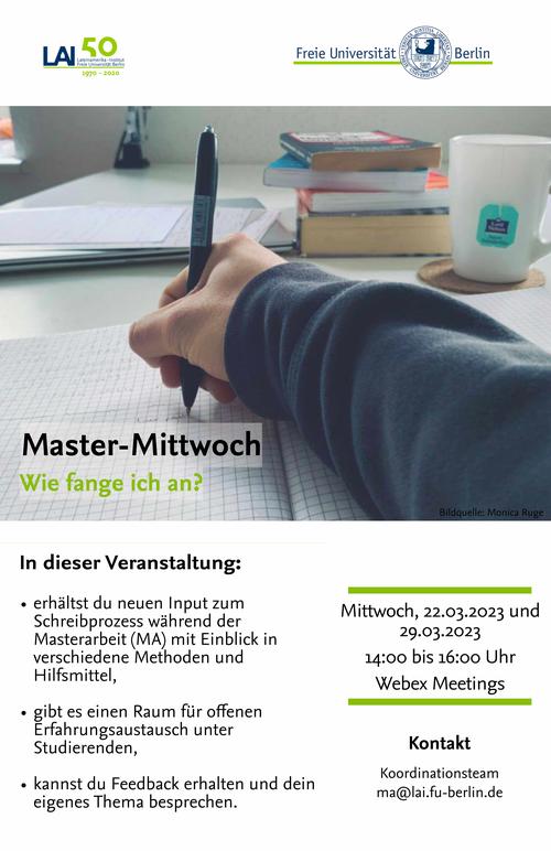 Master-Mittwoch am 22.03. und 29.03.2023