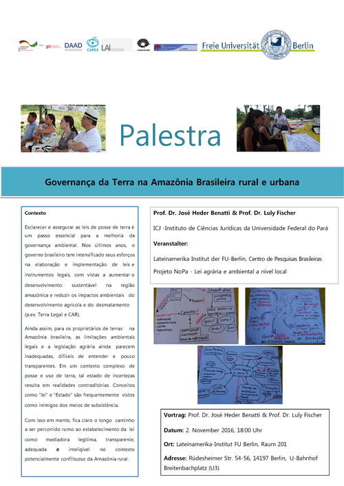 Plakat Palestra Governanca da Terra